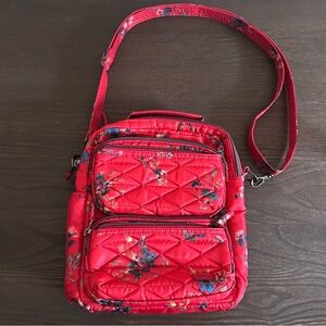 Lug Brand Compass Convertible Crossbody Bag Bouquet Red